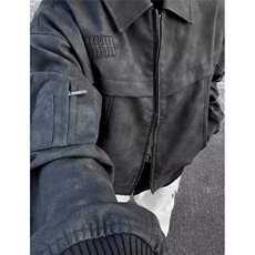 秋季夹克男士外套男款春秋款潮牌宽松休闲翻领上衣服JK38，男装夹克，星座1116A（原606A-3）