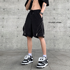 B221美式ins高街暗黑小众拉链休闲短裤五分裤LK23058-P55控78，男装休闲裤，电商B221
