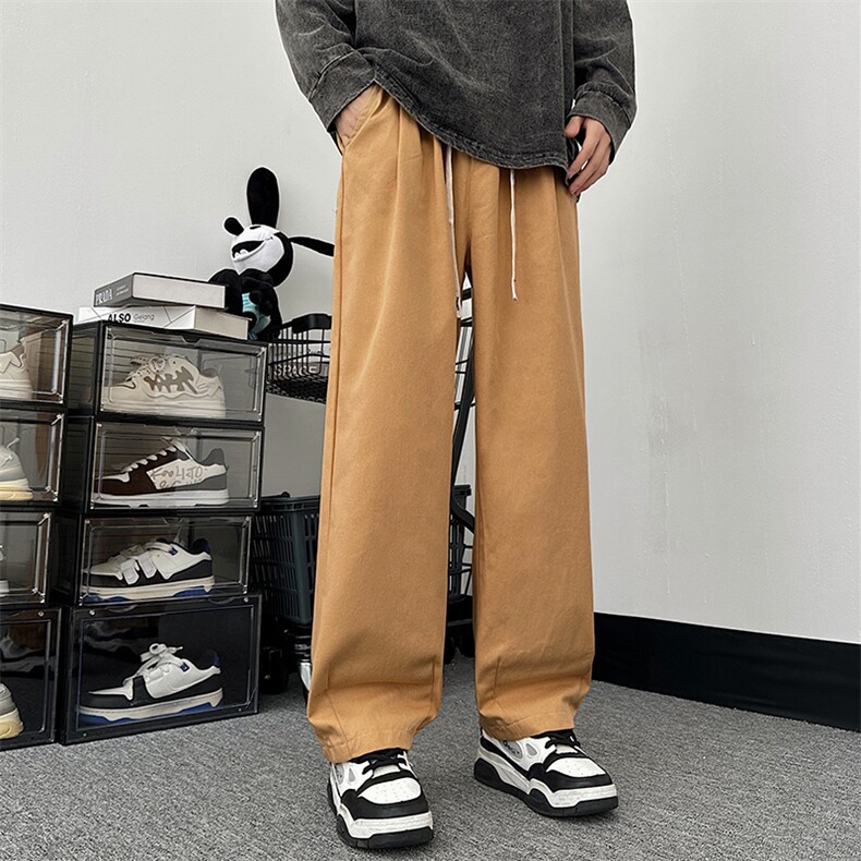 砂洗宽松休闲裤百搭立体打褶设计纯棉长裤227-2*K838*P45控68,男装休闲裤,星座227-2