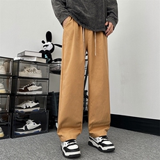 砂洗宽松休闲裤百搭立体打褶设计纯棉长裤227-2*K838*P45控68，男装休闲裤，星座227-2