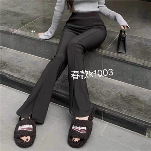 高弹西裤料筷子裤显高显瘦就是它图片