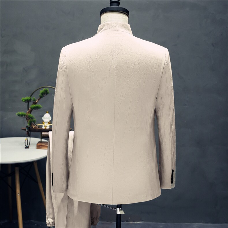 秋季中山装西服套装男士唐装两件套风外套A334-TZ810-P130,男装民族服装,电商B339(原A334）