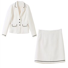 现货2023秋季时尚简约大方气质优雅收腰显瘦休闲修身潮流两件套，女装套装/套裙，三木叶子