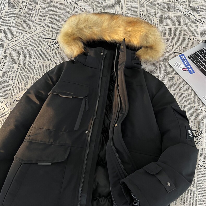 港风平铺2025新品冬季宽松棉服派克服毛领冬装加厚外套D010-P145,男装棉衣,星座717