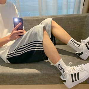 夏季港风撞色直筒沙滩裤休闲男运动条纹短裤D201-DM21-P35,男装牛仔裤,电商D321-1