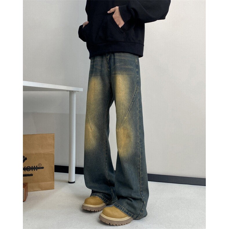 2025美式高街春季新款复古水洗直筒牛仔裤B315-K24272-P55控78，男装牛仔裤，电商B315