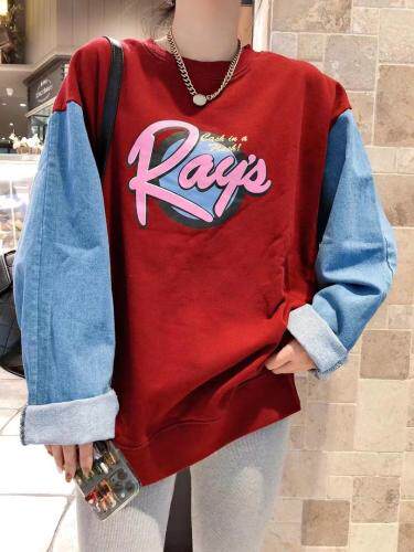 欧版拼牛仔卫衣，女装卫衣/绒衫，一杭