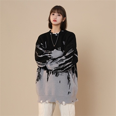 M8172/P65冬季新款毛衣男港?韩版美式潮牌上衣潮流情侣针织衫，男装针织衫/毛衣，电商A141