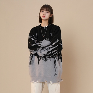M8172/P65冬季新款毛衣男港?韩版美式潮牌上衣潮流情侣针织衫图片