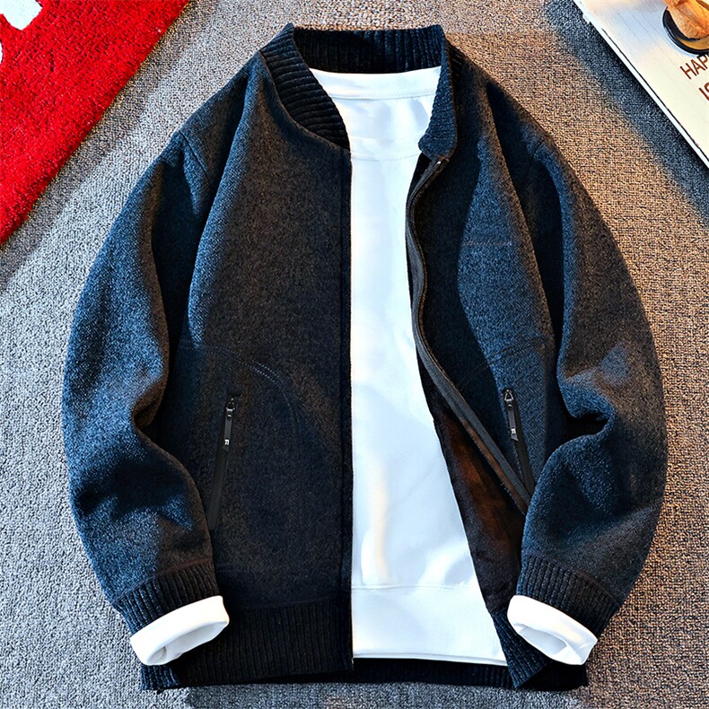 春秋新款棒球服男毛衣针织开衫上衣外套宽松毛线衫8937P41,男装针织衫/毛衣,星座1706