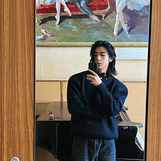 金属纽扣装饰宽松针织衫设计感小众毛衣男款美式线衣秋冬MS63,男装针织衫/毛衣,星座1116A（原606A-3）