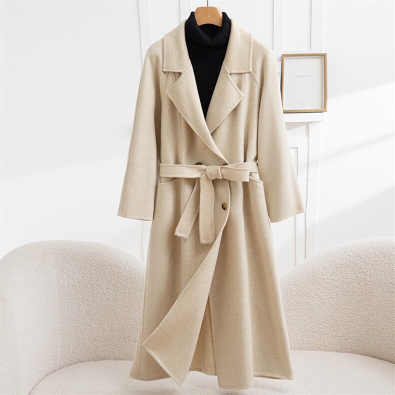 2025年秋季长袖常规通勤简约时尚百搭大衣，女装毛呢外套，怡欣双面呢工厂店