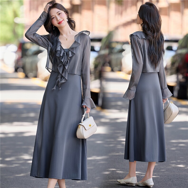 韩系穿搭吊带时尚套装裙女2025夏秋爆款名媛气质洋气显瘦两件套潮，女装套装/套裙，魅影