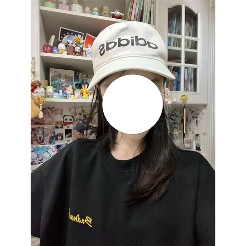 字母刺绣黑色短袖t恤女夏季2025新款潮牌宽松慵懒风半袖纯棉上衣,男装T恤,星座1210-1