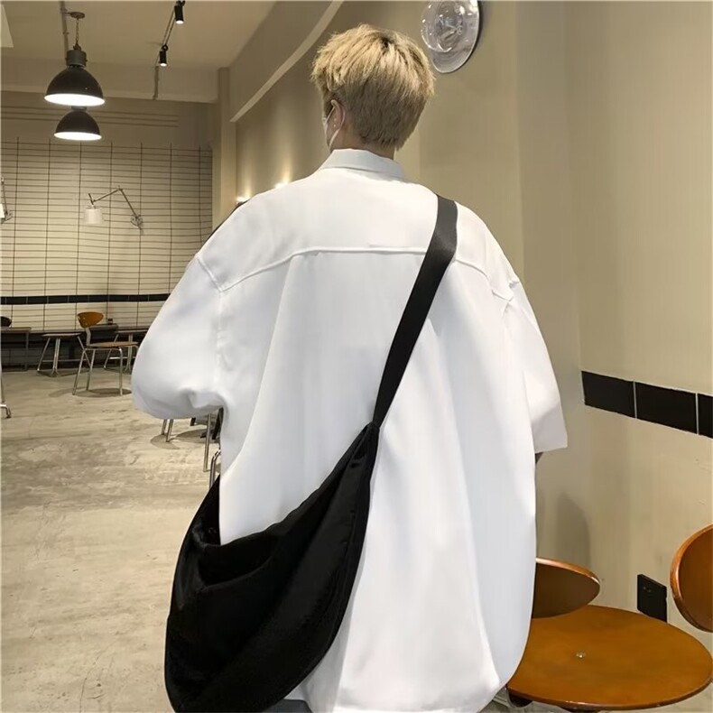日系五分袖春夏季新款拼皮拉链衬衫W1255P32,男装衬衫,星座1116-2
