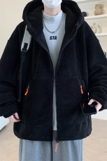 支持二开秋冬颗粒绒外套男女纯色连帽加绒加厚羊羔绒棉衣931-P110，男装棉衣，电商A441