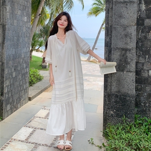 法式白月光初恋感连衣裙女夏季2025新款温柔风超仙绝美气质长裙子图片