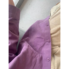 TC1513-P45纯棉日系纯色ins潮翻领长袖衬衫简约休闲上衣外套，女装衬衫，星座617A-2