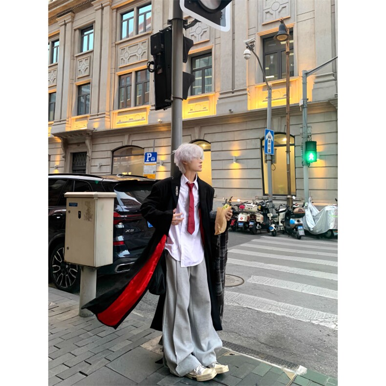 【现货】长款秋冬韩版毛呢大衣宽松高级感外套DY05018P125，男装毛呢大衣，星座1004（原星座815-3）