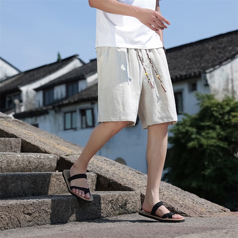 亚麻纯色宽松休闲五分裤808-特P35,男装牛仔裤,星座816A（原B366）