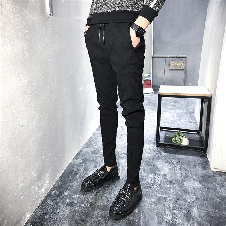 B328/0702春秋休闲裤男士定制弹力小脚裤铅笔裤大码原宿裤P75,男装休闲裤,天晨