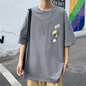 ！8%转化！！2023夏新款纯棉宽松男士短袖T恤半袖体恤T702P25图片