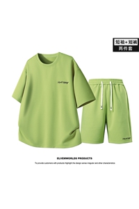 夏季套装男宽松休闲运动冰丝短袖T恤短裤运动套装JZ3261-P53图片
