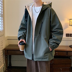 新款现货户外双面穿连帽夹克男冲锋衣外套JK903-P80，男装夹克，星座1204-3