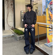 美式高街复古老钱风夹克冲锋衣男女纯色休闲宽松棒球立领飞行外套，男装夹克，电商A486