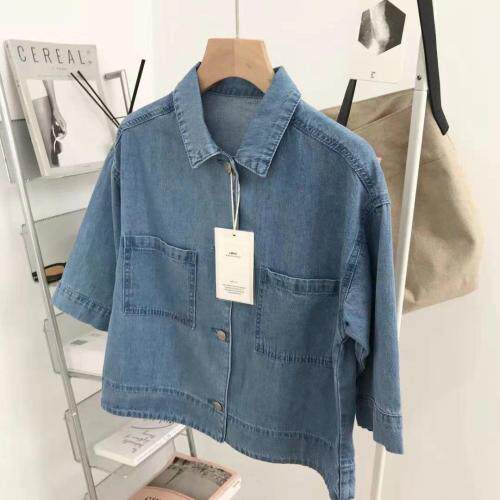 韩系牛仔短上衣，女装，LMNC