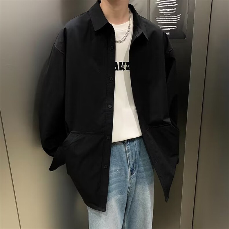 春夏季新款衬衫潮流慵懒男方领宽松型衬衫SC003P28,男装衬衫,星座1116-2