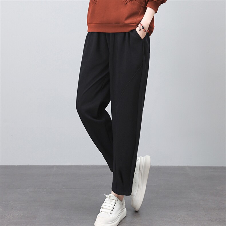 休闲女2025春秋新款时尚韩版宽松高端减龄立领运动服潮,女装休闲裤,璐依舞