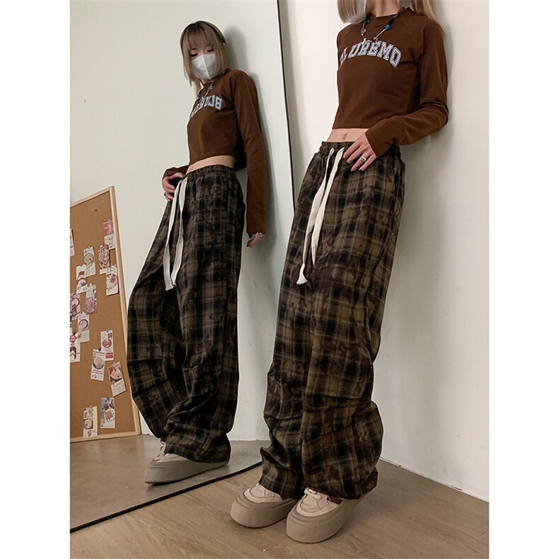 26春款日系简约个性风撞色休闲裤格纹经典潮流复古长裤K640TP38,男装休闲裤,电商A102B
