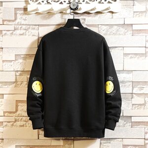 【】A003-HW3082-P45冬装新款加绒笑脸印花套头卫衣 凹凸墙图片