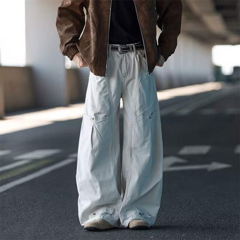 个性口袋工装休闲裤男女韩版潮流帅气2025秋冬ins长裤K6731-P53,男装工装外套,星座412-3