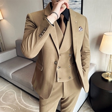 2026秋季新西装套装修身休闲商务三件套西服男士礼服KTZ1852-P335，男装西服套装，星座1105-3