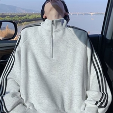 现货外贸三条杠卫衣外套大码立领半开襟卫衣外套2026春季W295，女装短外套，星座1816-3（原1210-3）