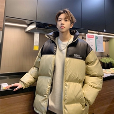 EQ337撞色面包服冬季加厚棉衣外套男港风字母印花棉服2024新款，男装棉衣，电商C306-1