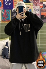 7XL-M现货港风加绒卫衣男2023冬季新款加绒加厚宽松加肥加大码，男装卫衣，钱塘717(原712)