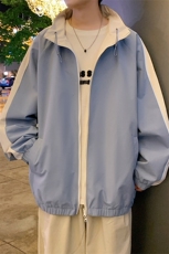 港风秋季新款宽松夹克男撞色立领上衣两面穿外套MYJ24-7907-P65，男装夹克，星座717