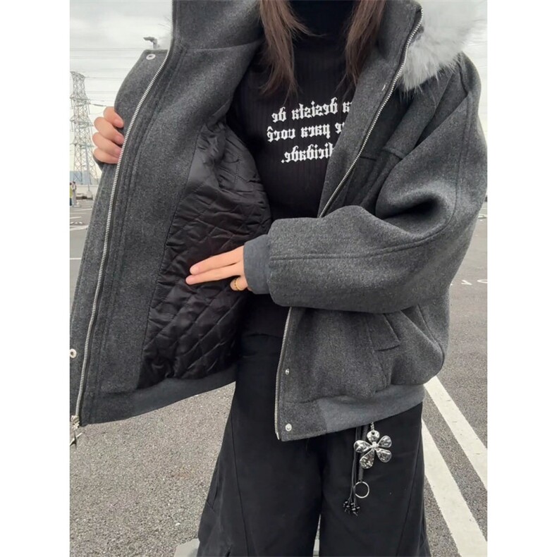 1506-1/M3671/P86大毛领派克棉服男女冬季保暖连帽棉衣情侣潮牌,男装棉衣,星座1506-1