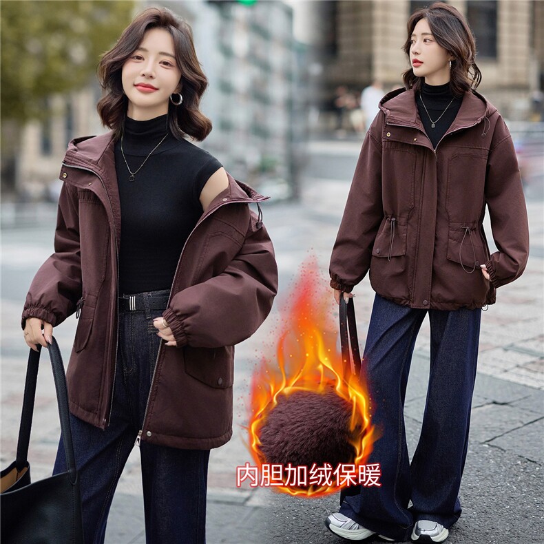 2025年冬季休闲连帽,女装派克服,文熹诺