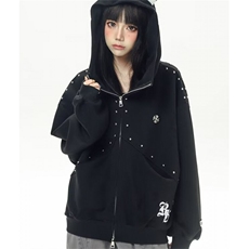 开衫卫衣男女春秋款2025新款连帽宽松休闲上衣卫衣外套WDX204，女装短外套，星座1116A（原606A-3）