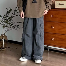 工装裤男款潮牌潮流ins直筒褶皱休闲裤夏季美式阔腿宽松伐木裤子，女装休闲裤，星座1210-1