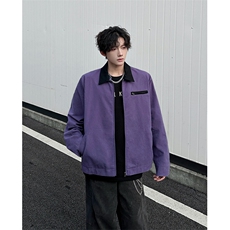 8XL-M春季水洗帆布短款夹克男生vintage美式复古工装外套JK003P98，男装夹克，电商B312