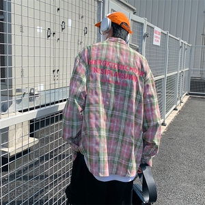 秋季新款QT2605-TP50控价88韩系高级感印花扎染休闲宽松衬衣男