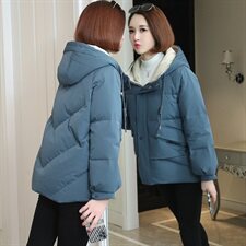 2020冬装新款时尚韩版连帽温暖舒适棉衣/棉服，女装棉衣/棉服，姿萝菲