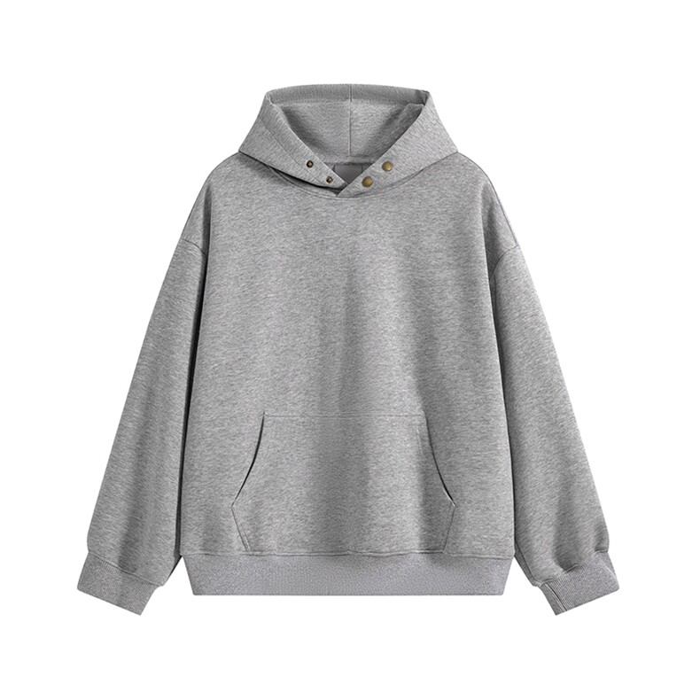 重磅500克双排扣连帽卫衣纯色宽加绒奥粒绒外套上衣RH5343JR-P57,女装短外套,星座610B-1