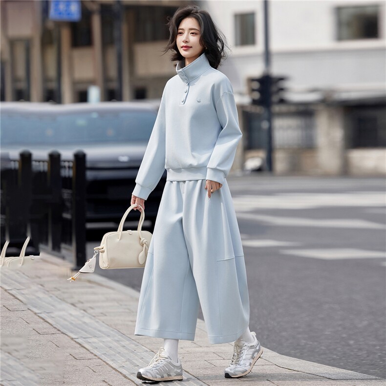 2026春装新款休闲套装阔腿裤时尚显瘦两件套裤,女装套装/套裙,姿萝菲