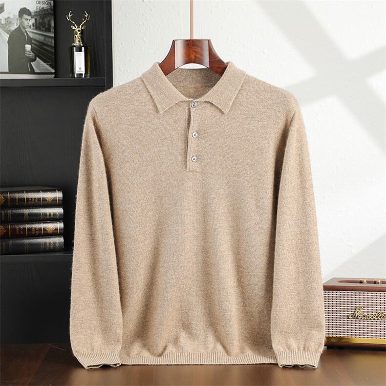 男款衫35%平面扣POLO领男装，男装羊绒套衫，飞邦羊绒